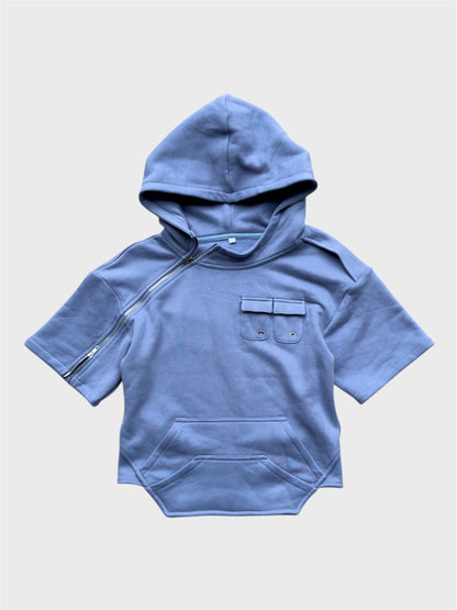 .Asym Hoodie Soft Blue