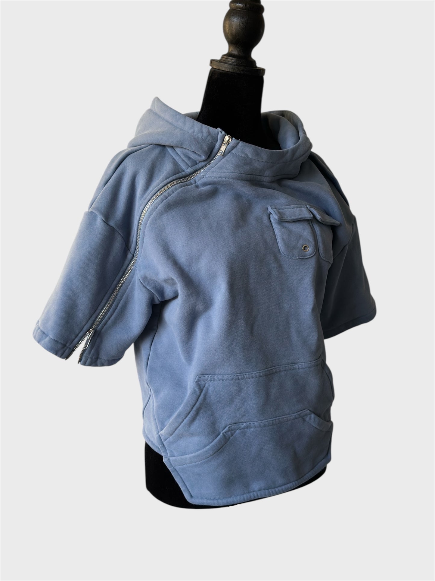 .Asym Hoodie Soft Blue
